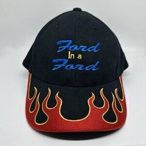 Ford Racing Cap – Flame Design – Adjustable Fit - Ford in a Ford - RARE Y2K